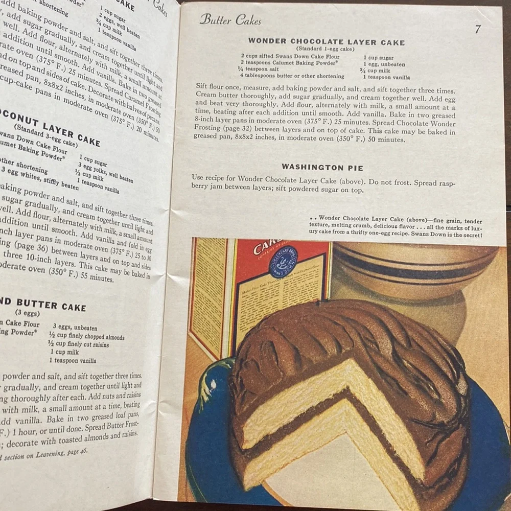 VINTAGE 1934 ‘The Latest Cake Secrets’ General Foods Swans Down Cookbook!